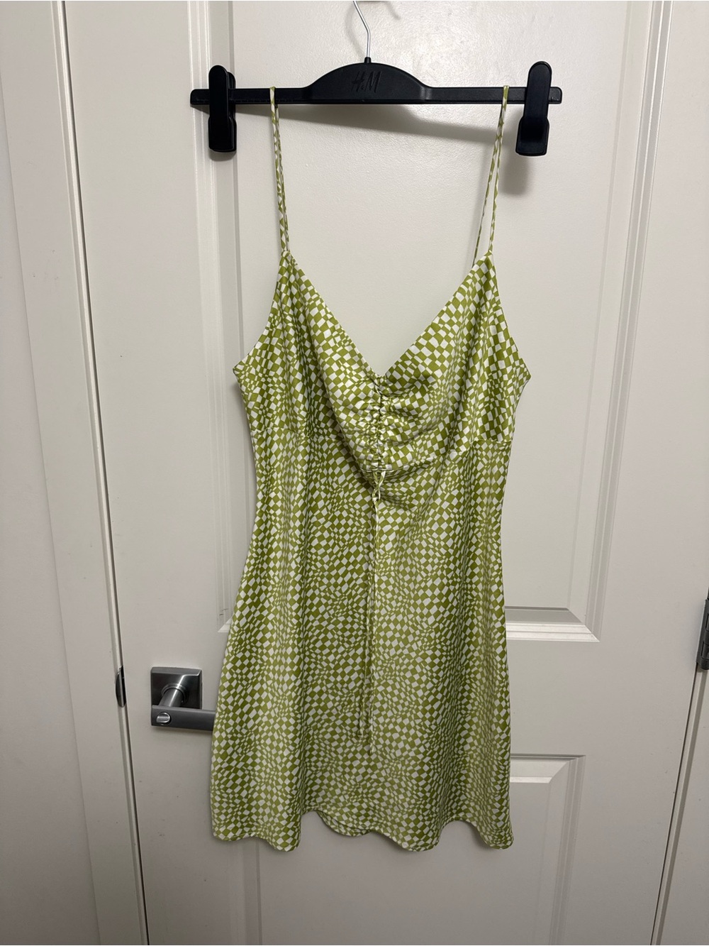 Dynamite Lime Green and White Printed Slip Mini Dress